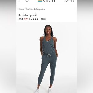 Vuori Lux Jumpsuit sz S
Color: Stone Heather